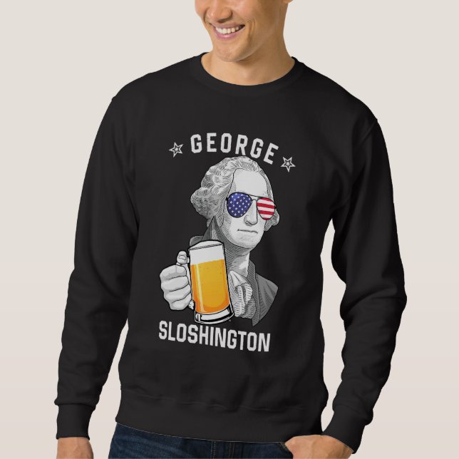 Moletom George Sloshington Washington Beer 4 De Julho (Frente)