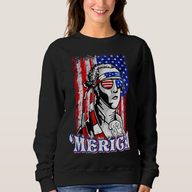 Moletom George Sloshington Washington Merica 4 De Julho U (Frente)