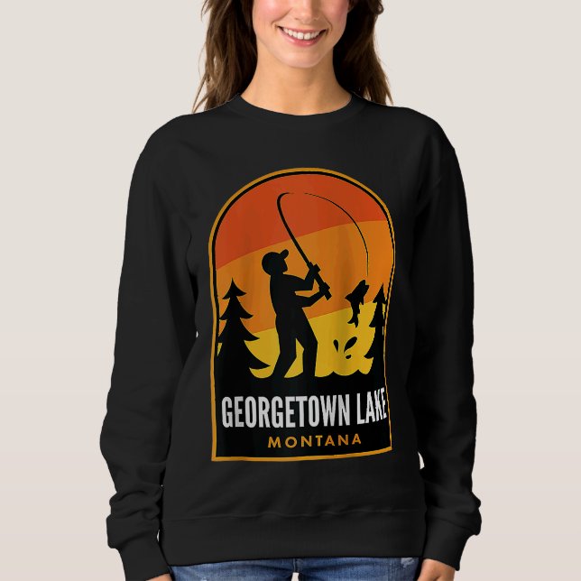 Moletom Georgetown Lake Montana Pesca Raglan (Frente)