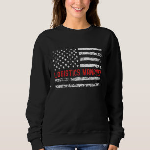 Moletom Gerente de Logística Bandeira EUA Profissão Retro