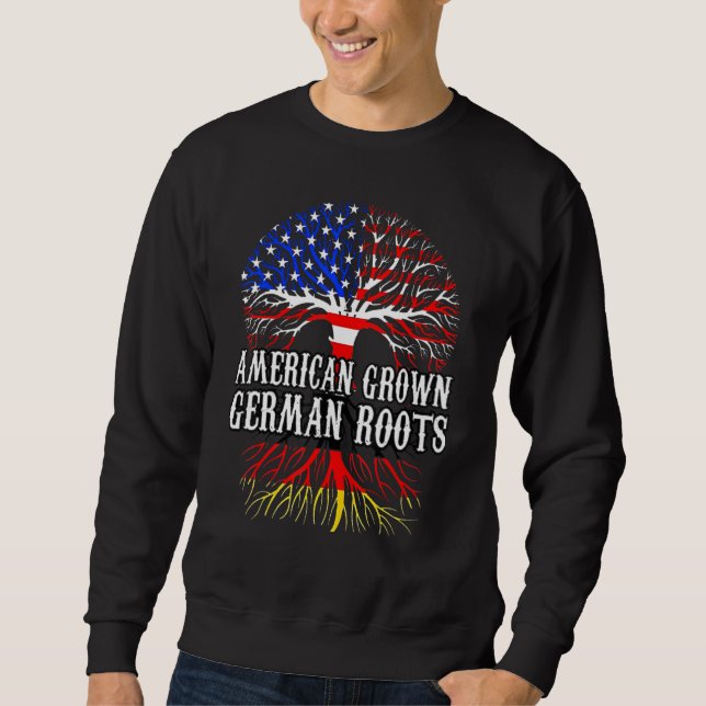 Moletom German Roots American Grown Tree Flag USA Germany (Frente)