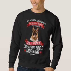 Moletom German shepherd Acordar Para Cima De Manhã