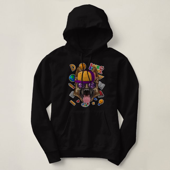 Moletom German Shepherd Back To School First Day Of School (Frente do Design)