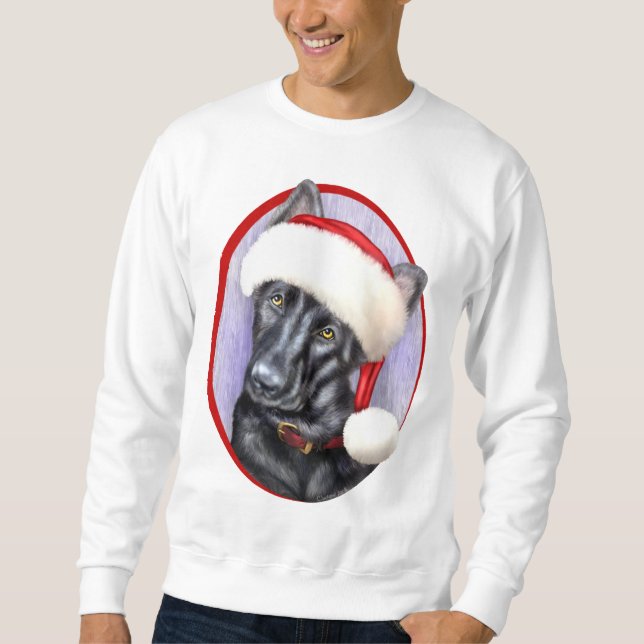 Moletom German shepherd BLK Papais noeis de Natal (Frente)