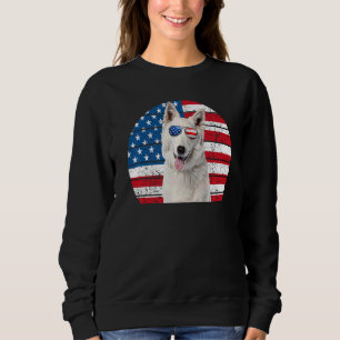 Moletom German shepherd Branco - Bandeira Americana 4 de j