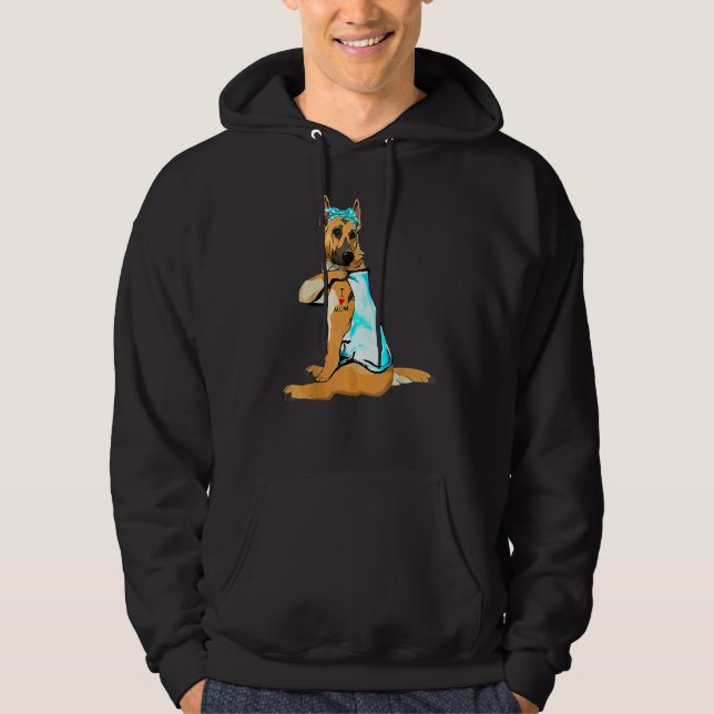 Moletom German shepherd Cachorro Tatuagem Eu Amo A Mãe Dia (Frente)