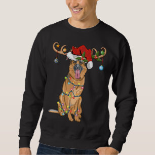 Moletom German shepherd de Reindeer Santa Hat Engraçado Na