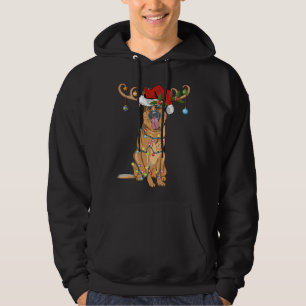 Moletom German shepherd de Reindeer Santa Hat Engraçado Na