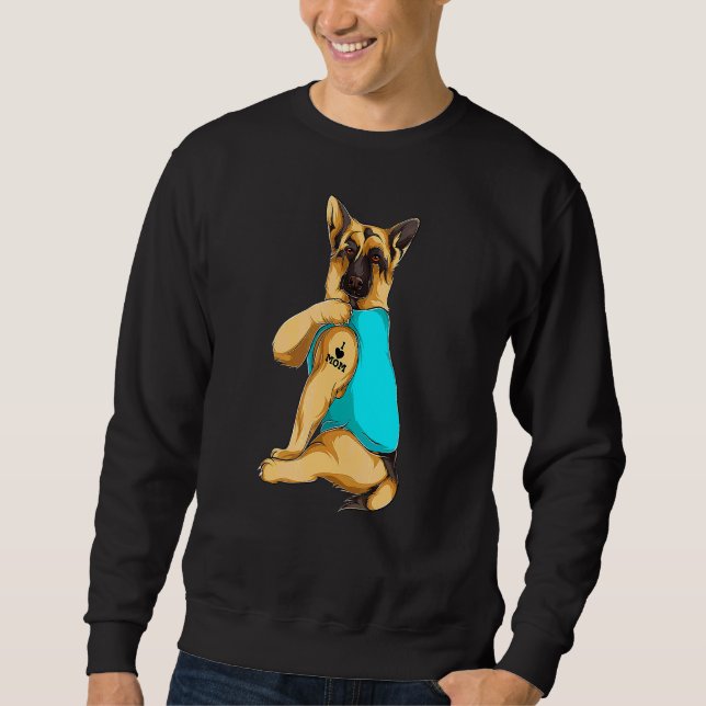Moletom German shepherd Eu Amo Mamãe Tatuagem Roupa Cachor (Frente)