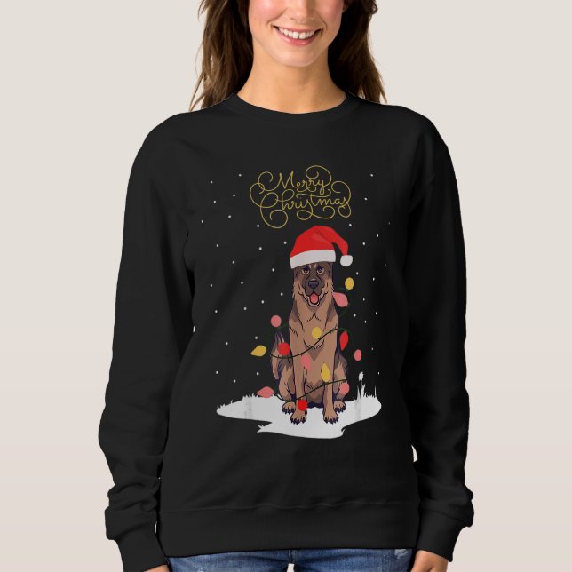 Moletom German shepherd Feliz Natal Xmas Shepherd Chri (Frente)