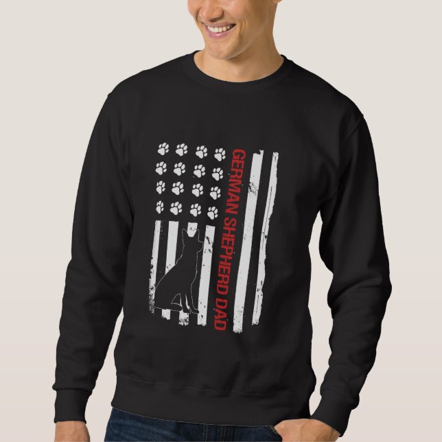 Moletom German shepherd Pai Usa Flag Dog Lover (Frente)
