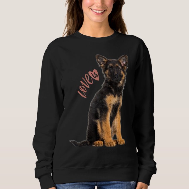 Moletom German shepherd Shepard Cachorro Mãe Pai Adorável  (Frente)