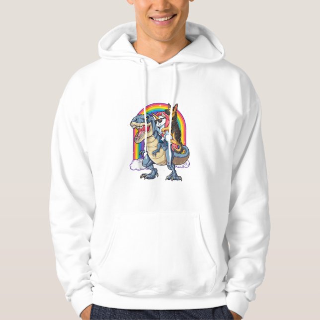 Moletom German shepherd Unicorn Dinossaur T rex Engraçado  (Frente)