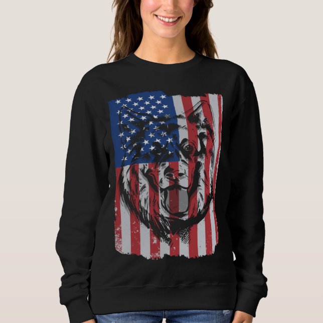 Moletom German Shepherd USA Merica Flag Retro (Frente)