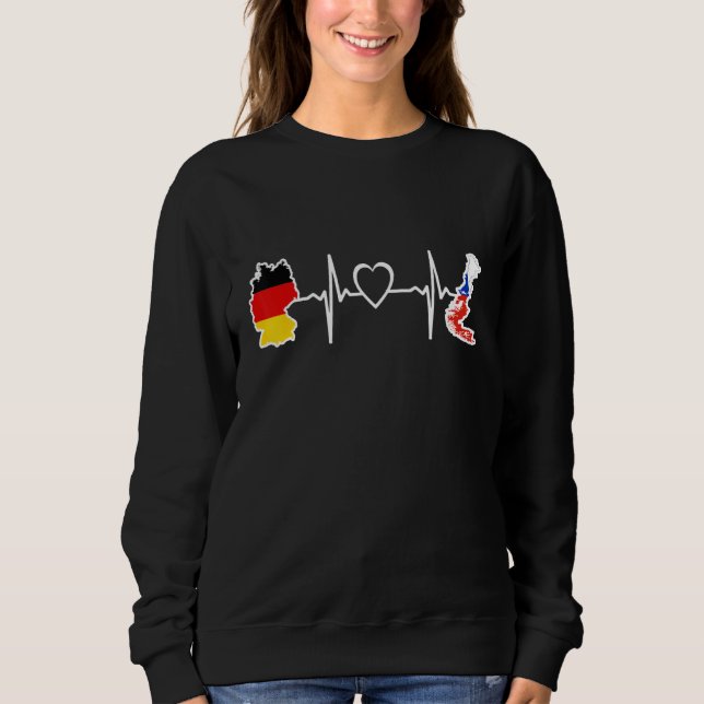 Moletom Germany Chili Flag German Chilean Heartbeat (Frente)