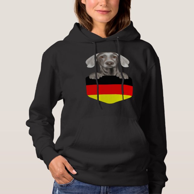Moletom Germany Flag Weimaraner Dog In Pocket (Frente)