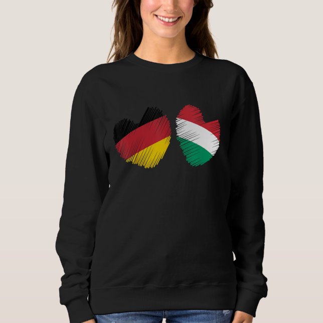 Moletom Germany Hungary Heart German Flag Hungarian Flag H (Frente)