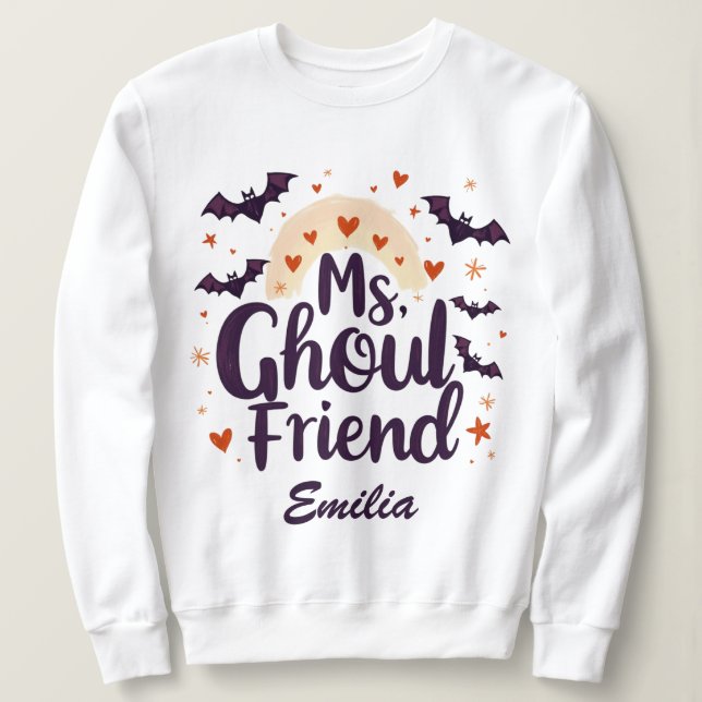 Moletom GhoulFria Nome Personalizado Halloween (Frente do Design)