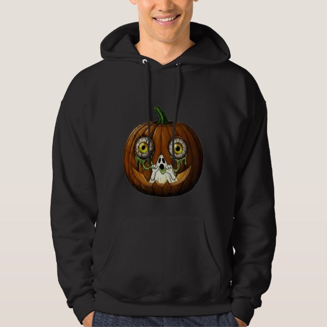 Moletom Ghoulish Ghost Dripping Eyeballs Jack-O-Lantern (Frente)
