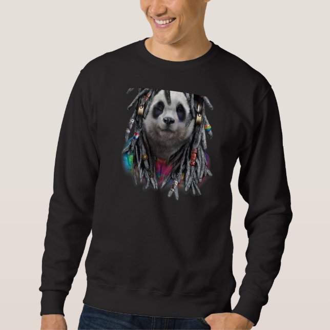 Moletom Giant Panda com Reggae Dreadlocks Hair (Frente)