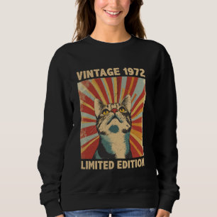 Moletom Gift Vintage, 53 anos, 1972 Cat Lover 53rd Birt