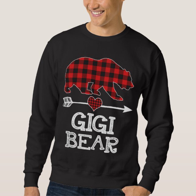 Moletom Gigi Bear Christmas Pajama Red Xadrez Buffalo Fami (Frente)