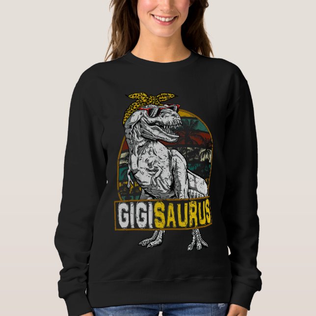 Moletom Gigisaurus Leopard Rex Dinosaur Gigi Saurus Mãe (Frente)