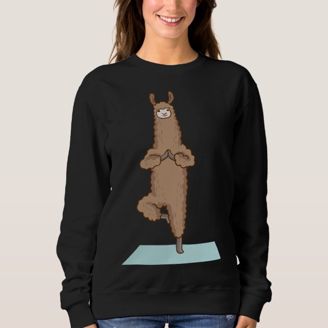 Moletom ginástica esportiva Alpaca Llama Yoga (Frente)
