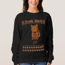 Moletom Gingerbread Cat Com Arco Vermelho