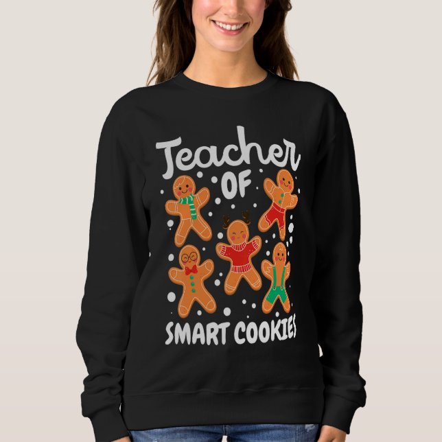 Moletom Gingerbread Man Christmas Teaching Teacher Of Smar (Frente)