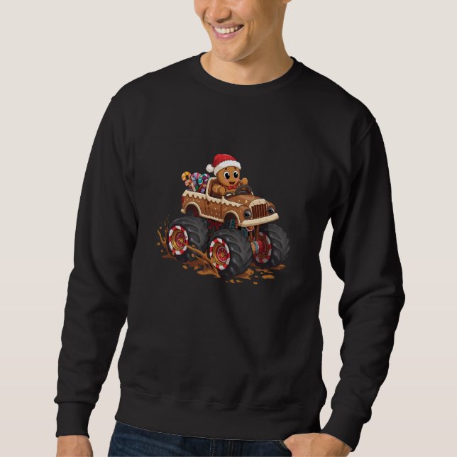 Moletom Gingerbread Man Monster Truck Christmas (Frente)
