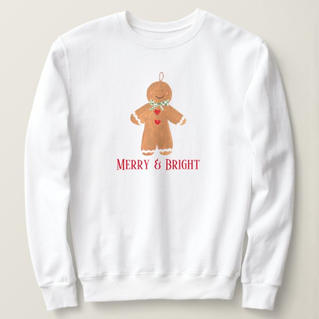 Moletom Gingercake man Feliz Bright Natal engraçado (Frente do Design)