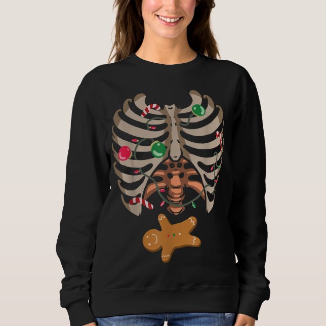 Moletom Gingercake Man X Ray Skeleton Bones Natal Tiro (Frente)