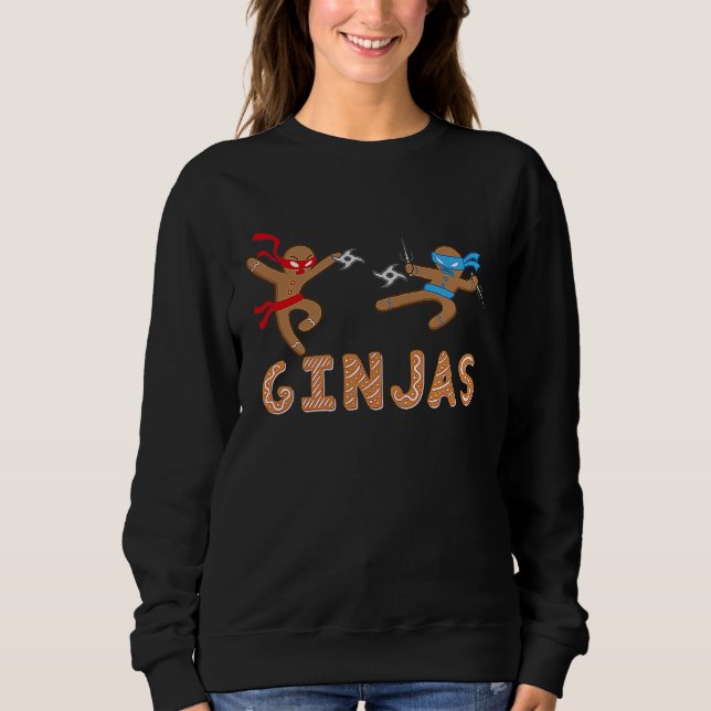 Moletom Ginjas Gingerbread Ninjas Funny Christmas Cookie P (Frente)