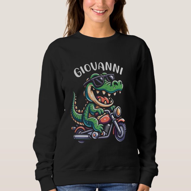 Moletom Giovanni Funny Alligator Design para o nome dos ra (Frente)