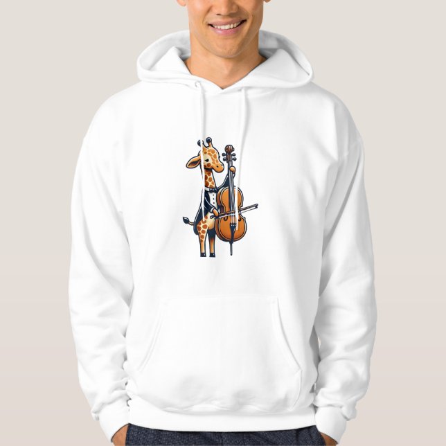 Moletom Girafa Bonita Tocando Cello Girafas Músicas (Frente)