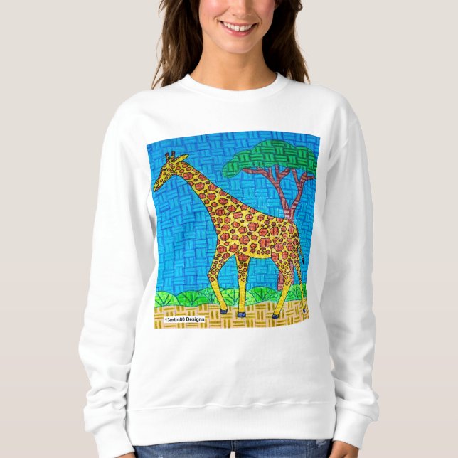 Moletom Girafa (branca) - Camisola de leite feminino (Frente)