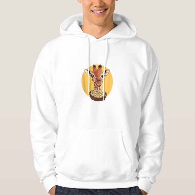 Moletom Girafa com humor animal de animação de pipoca (Frente)