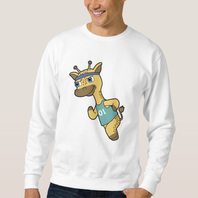 Moletom Girafa como Jogger no Runger com Headband (Frente)