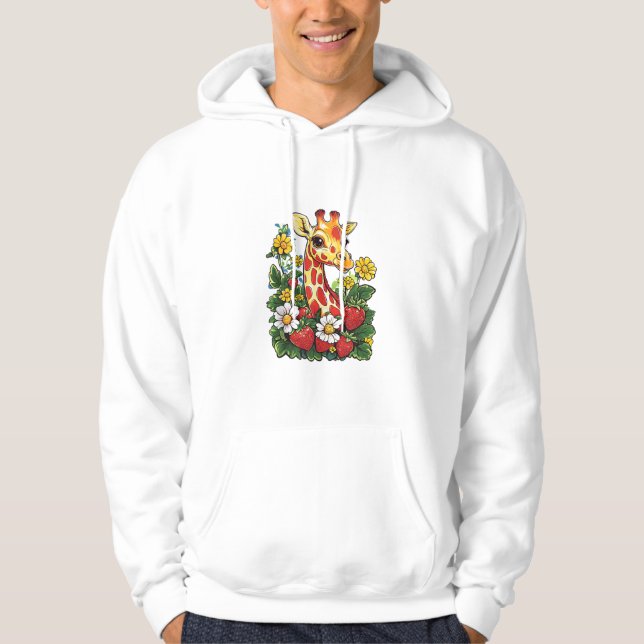 Moletom Girafa Morangos e Flores Gira Gráfica Cuta (Frente)