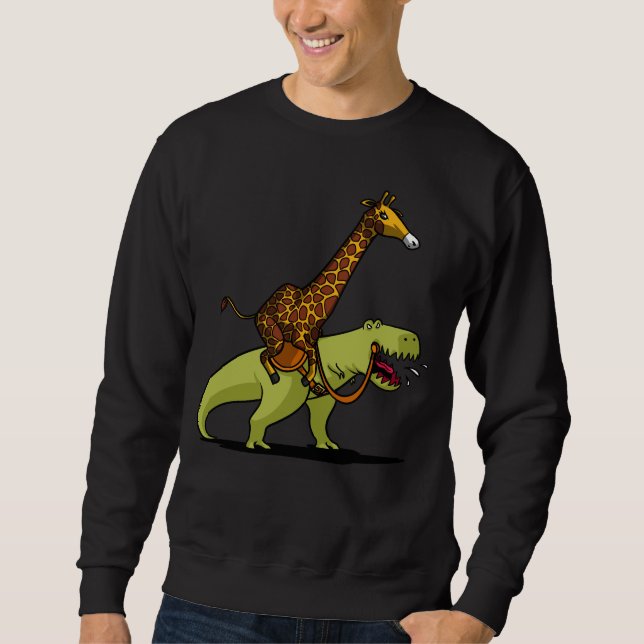 Moletom Girafa que monta animais engraçados do dinossauro (Frente)