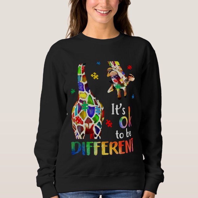 Moletom Giraffe Itu2019s Ok To Be Different Autism Awarene (Frente)