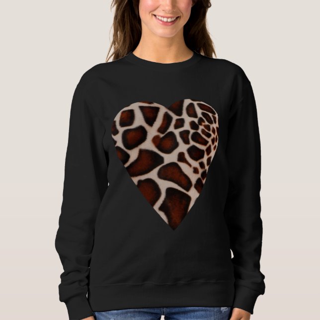Moletom Giraffe Print Heart Pattern Gift Giraffe Skin (Frente)