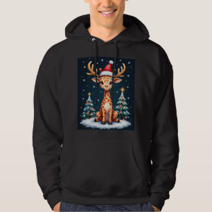 Moletom Giraffe Rena Capuz Santa Árvore de Natal Divertido