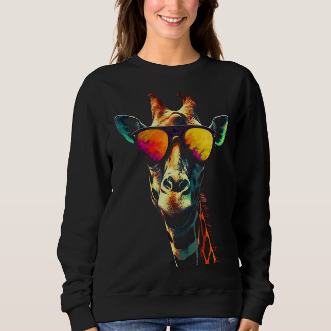 Moletom Giraffe Trabalho de arte Sunvidles Animal (Frente)