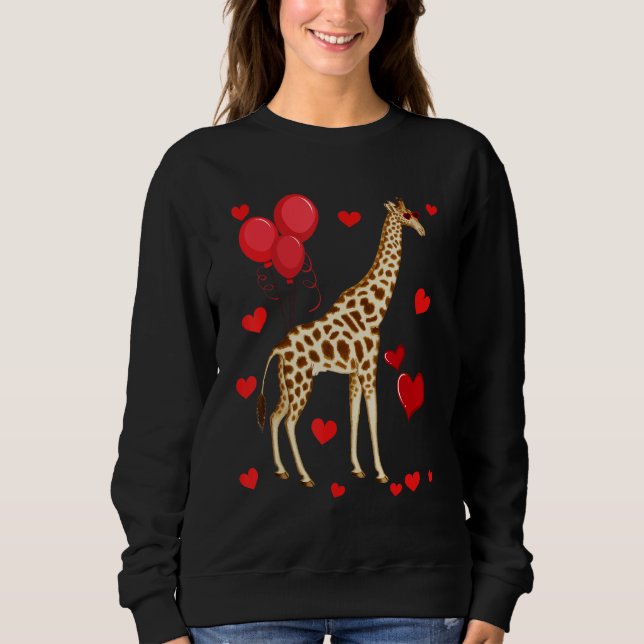 Moletom Giraffe Valentine s Day heart Animals (Frente)