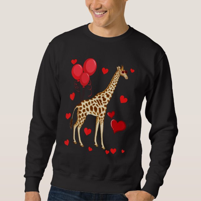 Moletom Giraffe Valentine s Day heart Animals (Frente)
