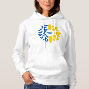 Moletom Girassol azul/amarelo. Custom Text. Personalizável