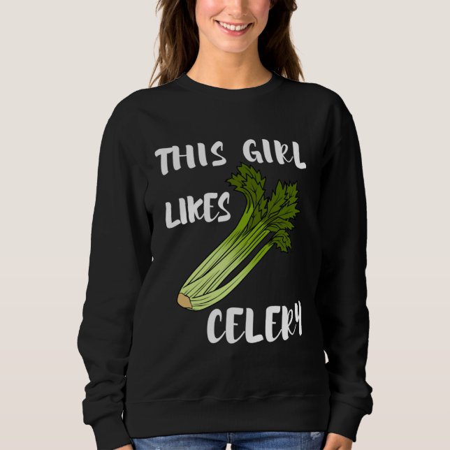 Moletom Girl Likes Celery Cute Vegetables Healthy Food (Frente)