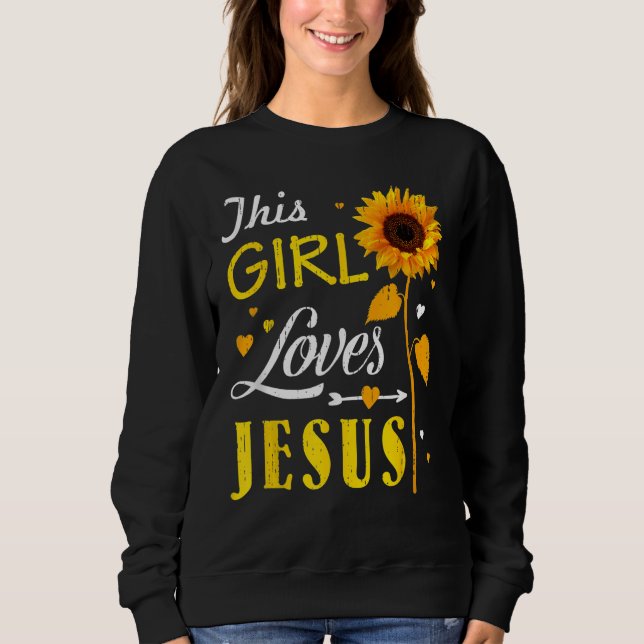 Moletom Girl Loves Jesus Cute Christian Women Faith Cute R (Frente)